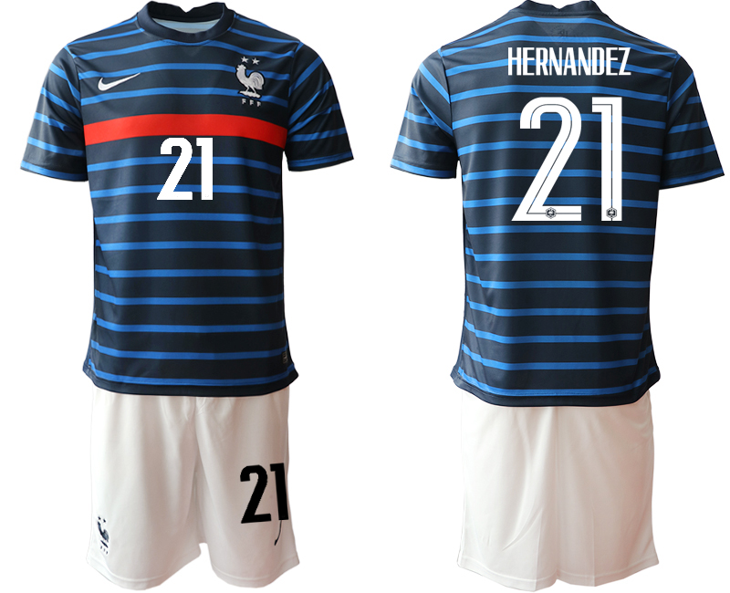 Men 2021 France home #21 soccer jerseys